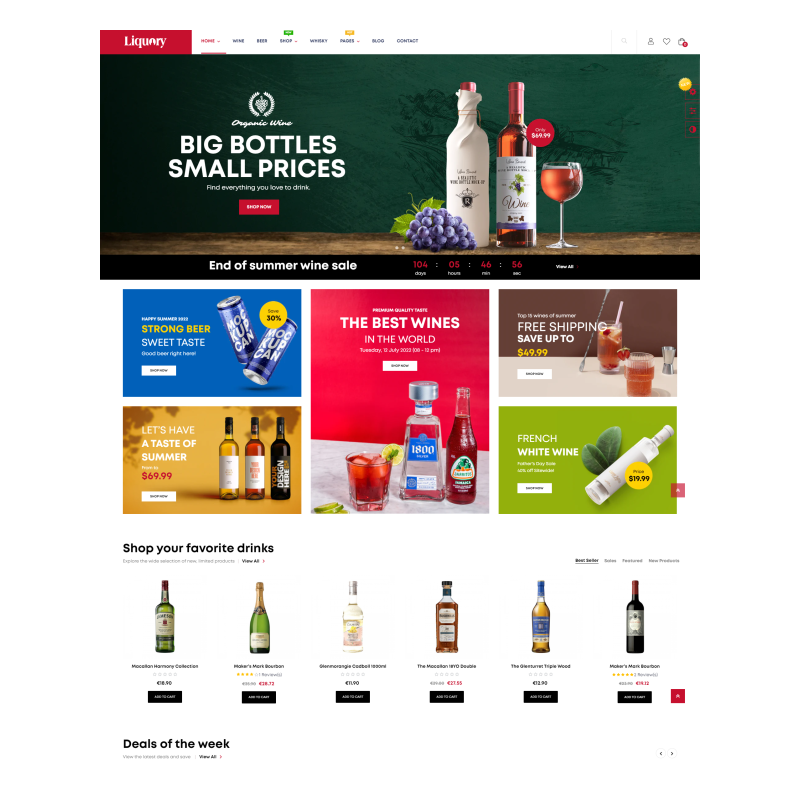 criar uma loja de bebidas online